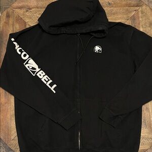 Taco Bell XL Black Zip Up Hoodie Jacket